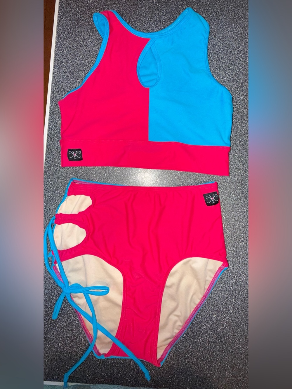 Kandi Kouture Dance Set Blue/Pink Size Adult Teen Small (3/5) ** see below **